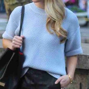 J. Crew Knit Sweater 3/4 Sleeve Light Blue, Sz XS